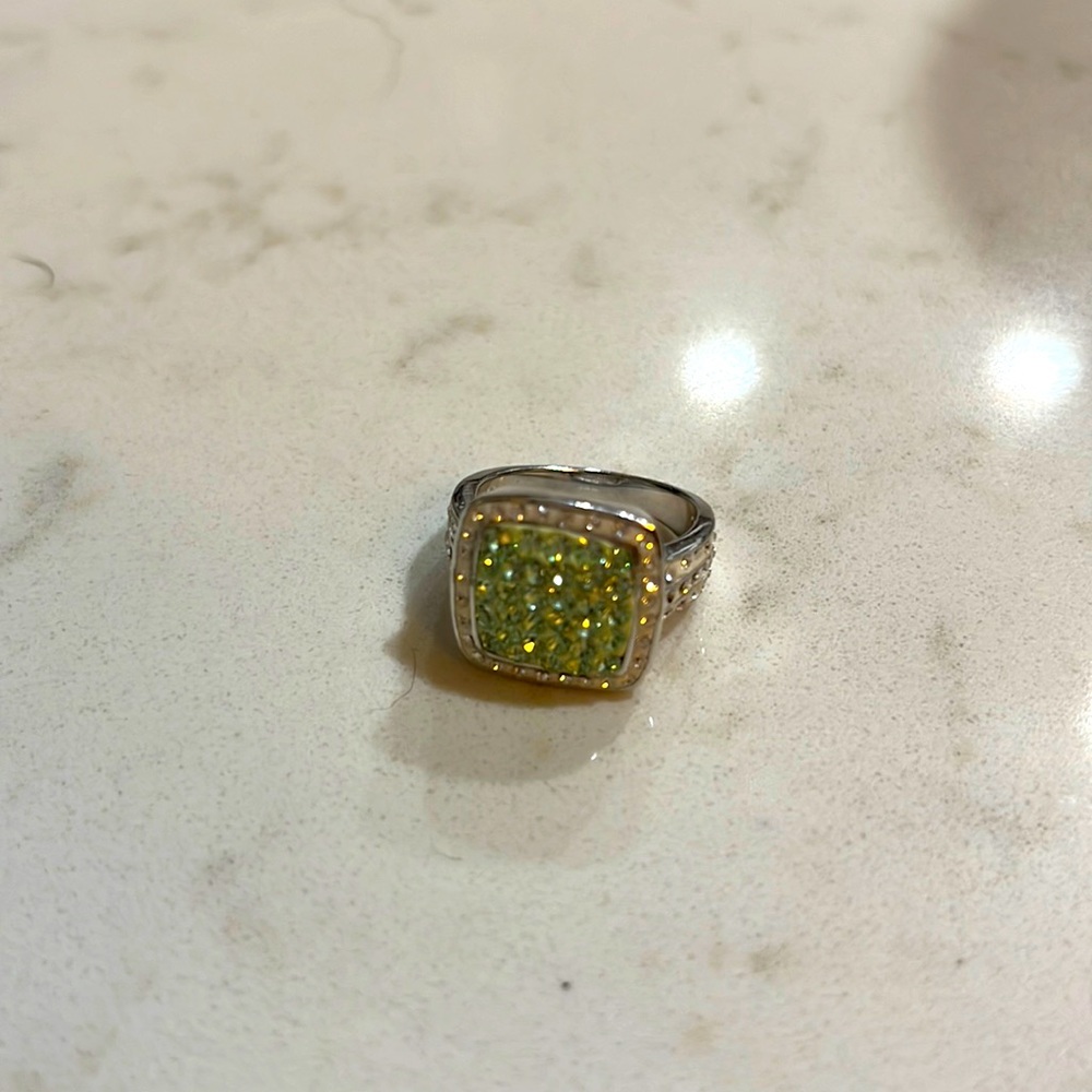 Swarovski crystal silver ring